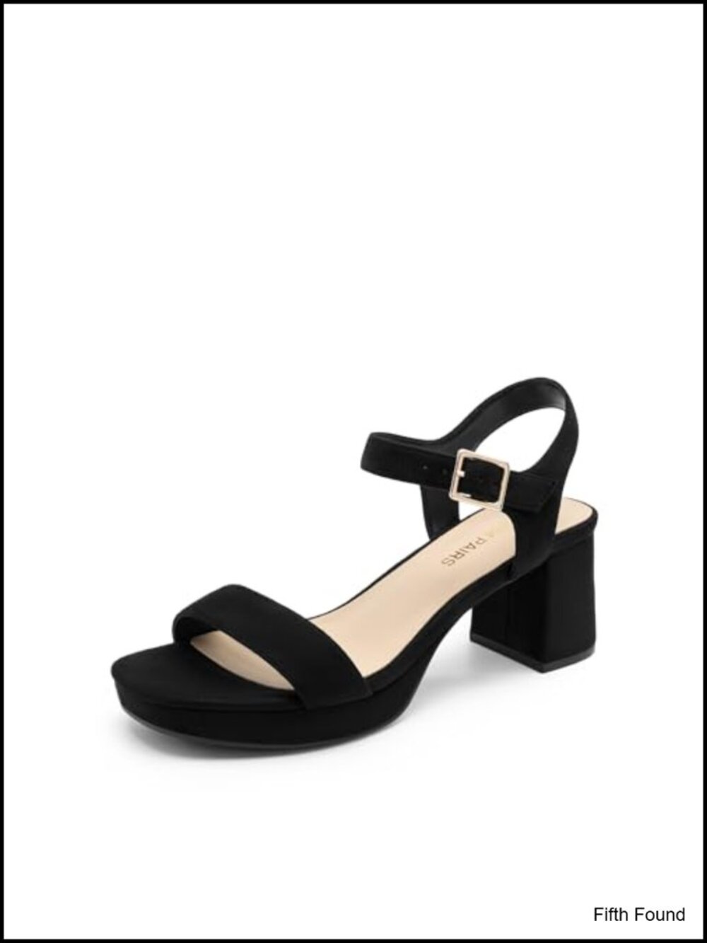 Platform Chunky Block Heels Sandals Square Toe Ankle Strap Adjustable Faux